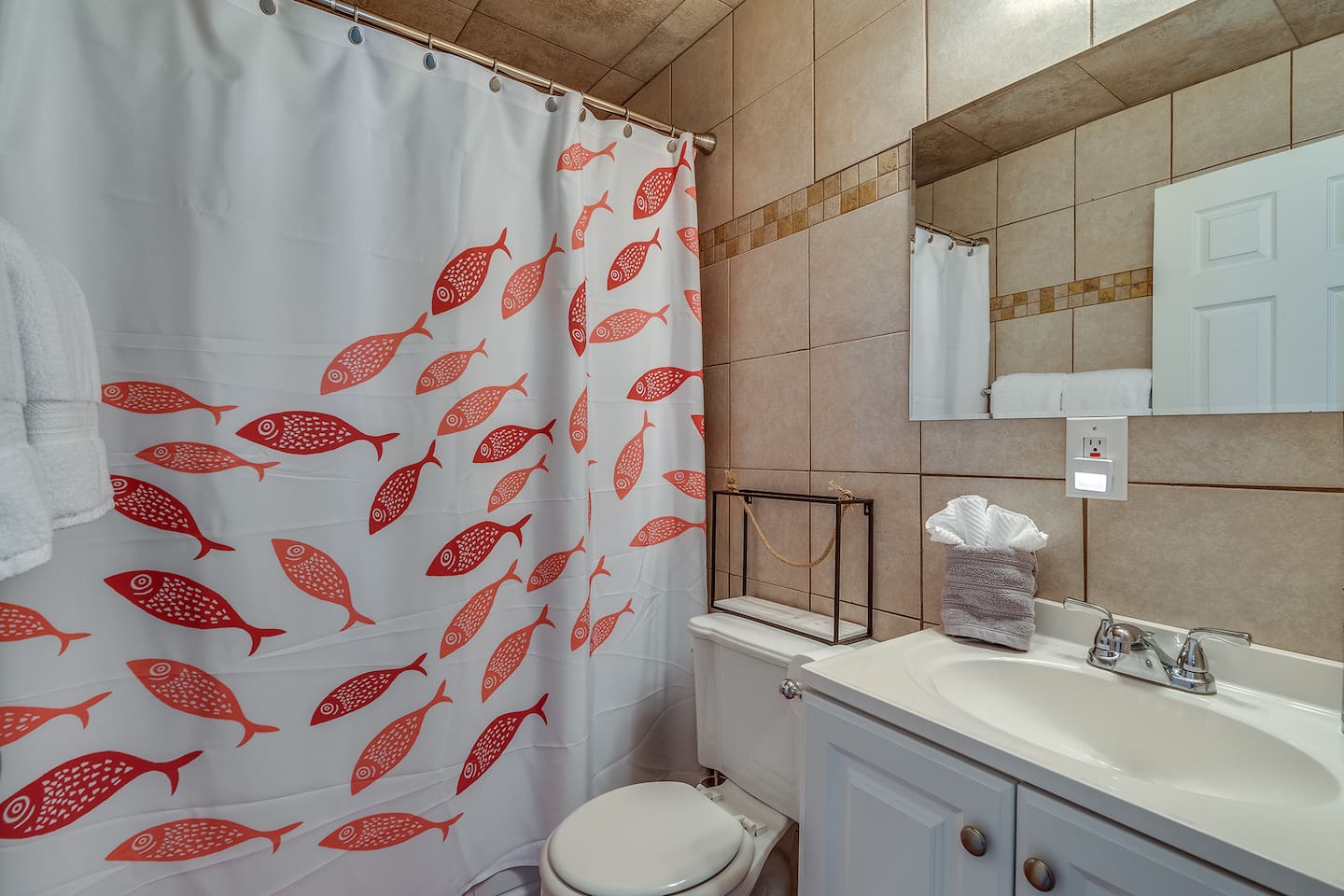 Guest attached bath with Jacuzzi tub & shower