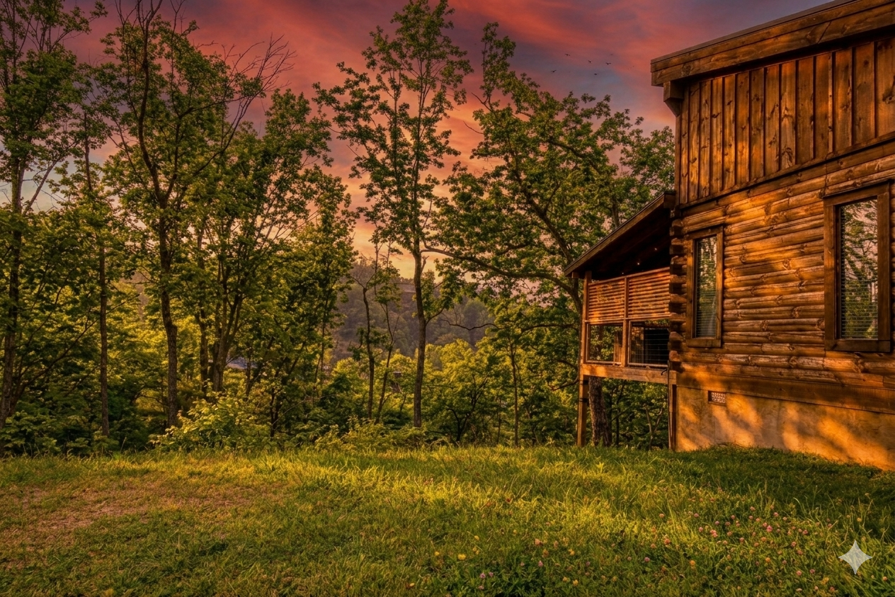 Around the side at sunset