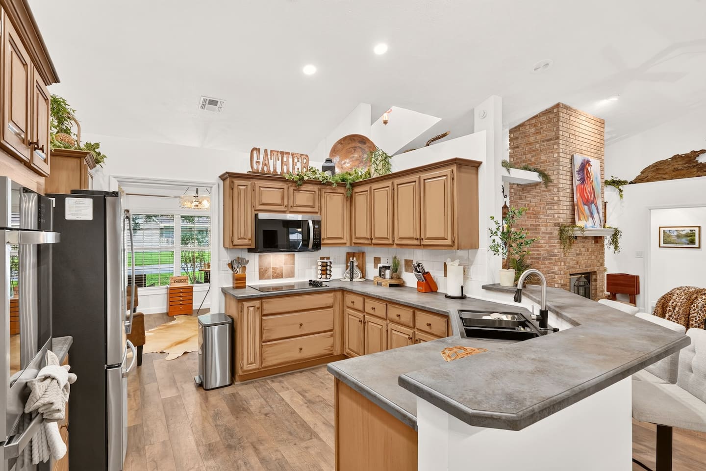 Plenty of counter space to spread out and open concept for the whole group to stay connected.