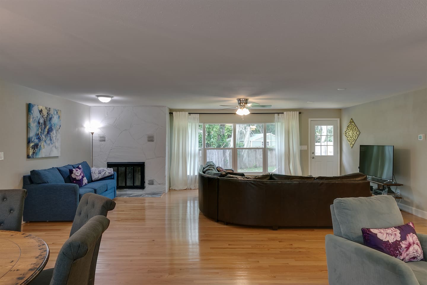 Two of three living areas, Back door to Pool and Private yard