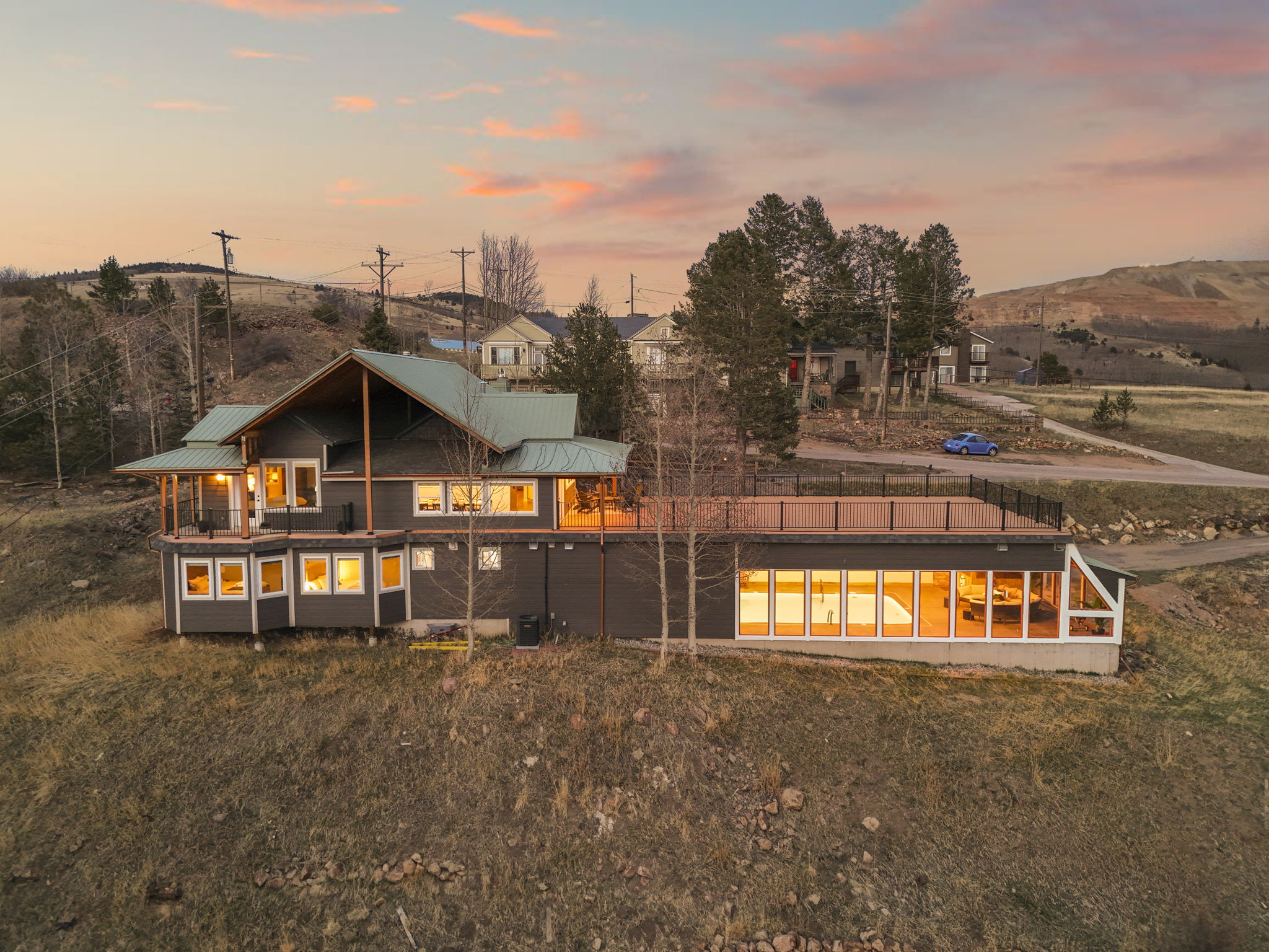 You will have a perfect vantage point perched on a hill overlooking the town and Sangre de Cristo mountains