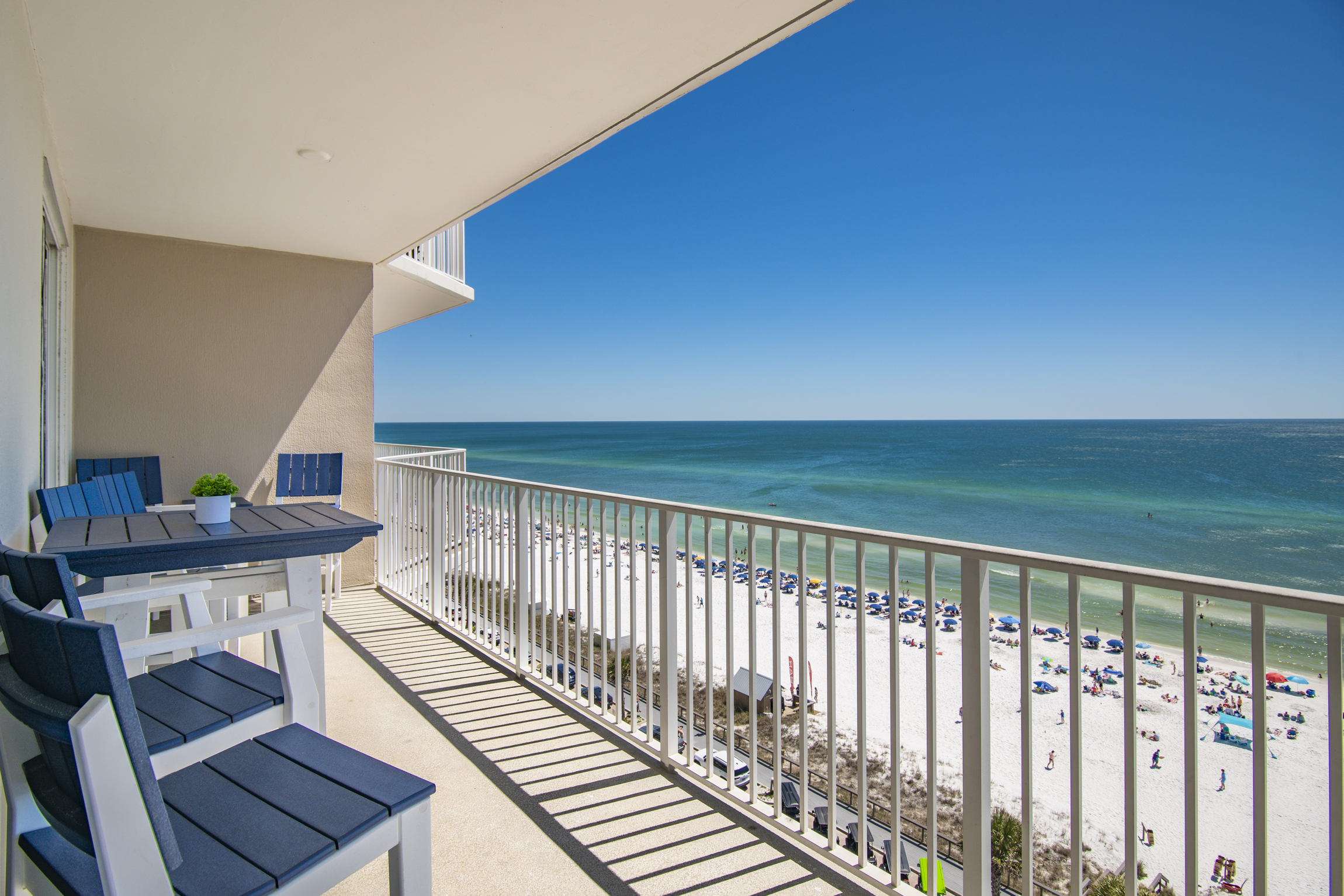 Stunning views from this 9th Floor, Corner-Unit Condo! The perfect place to enjoy your morning coffee or a cold afternoon beverage. The patio offers plenty of seating for lounging and dining!