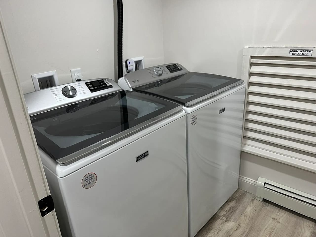 Shared laundry for the building in the basement