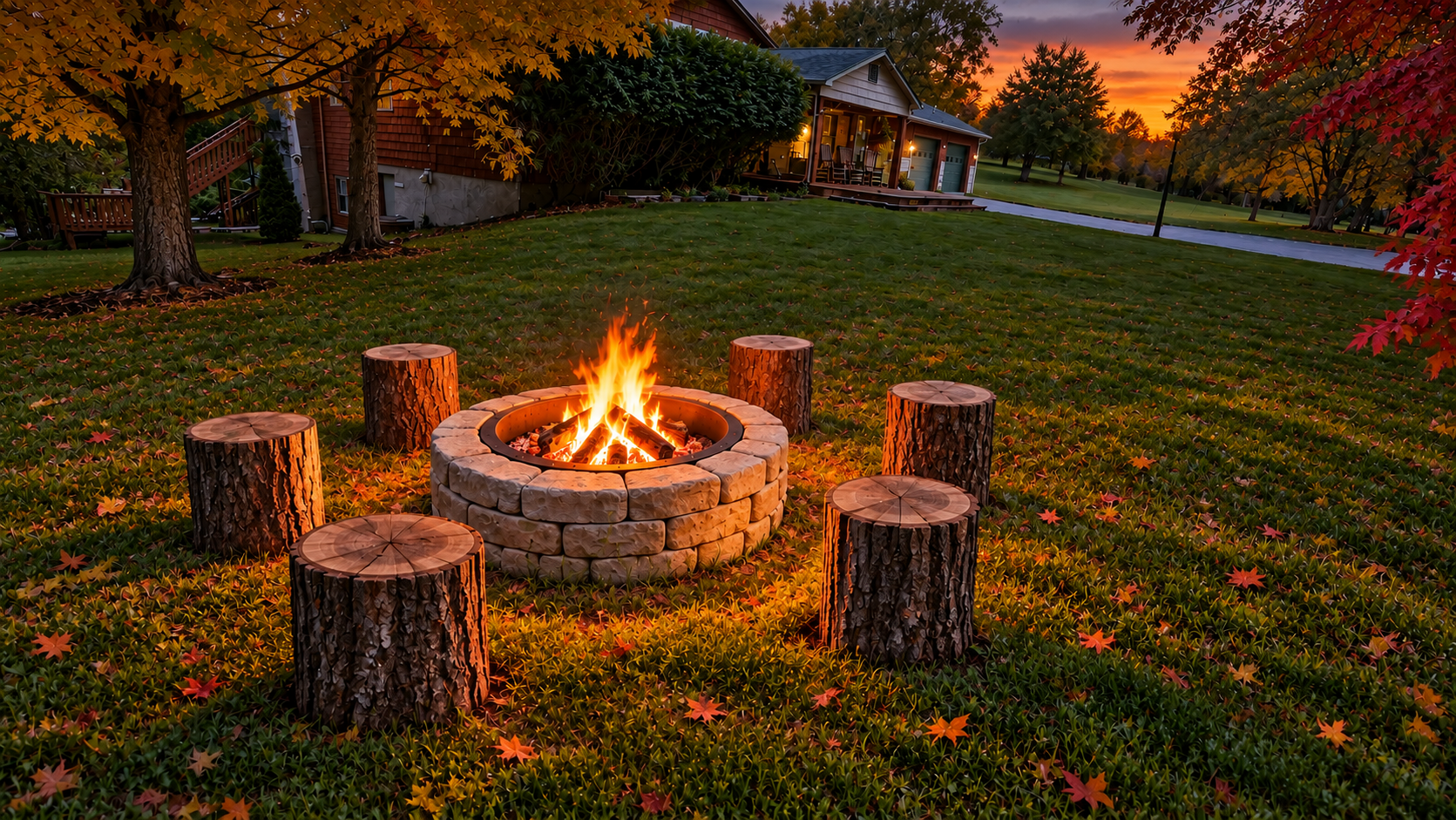 Autumn Twilight Fire Pit Retreat