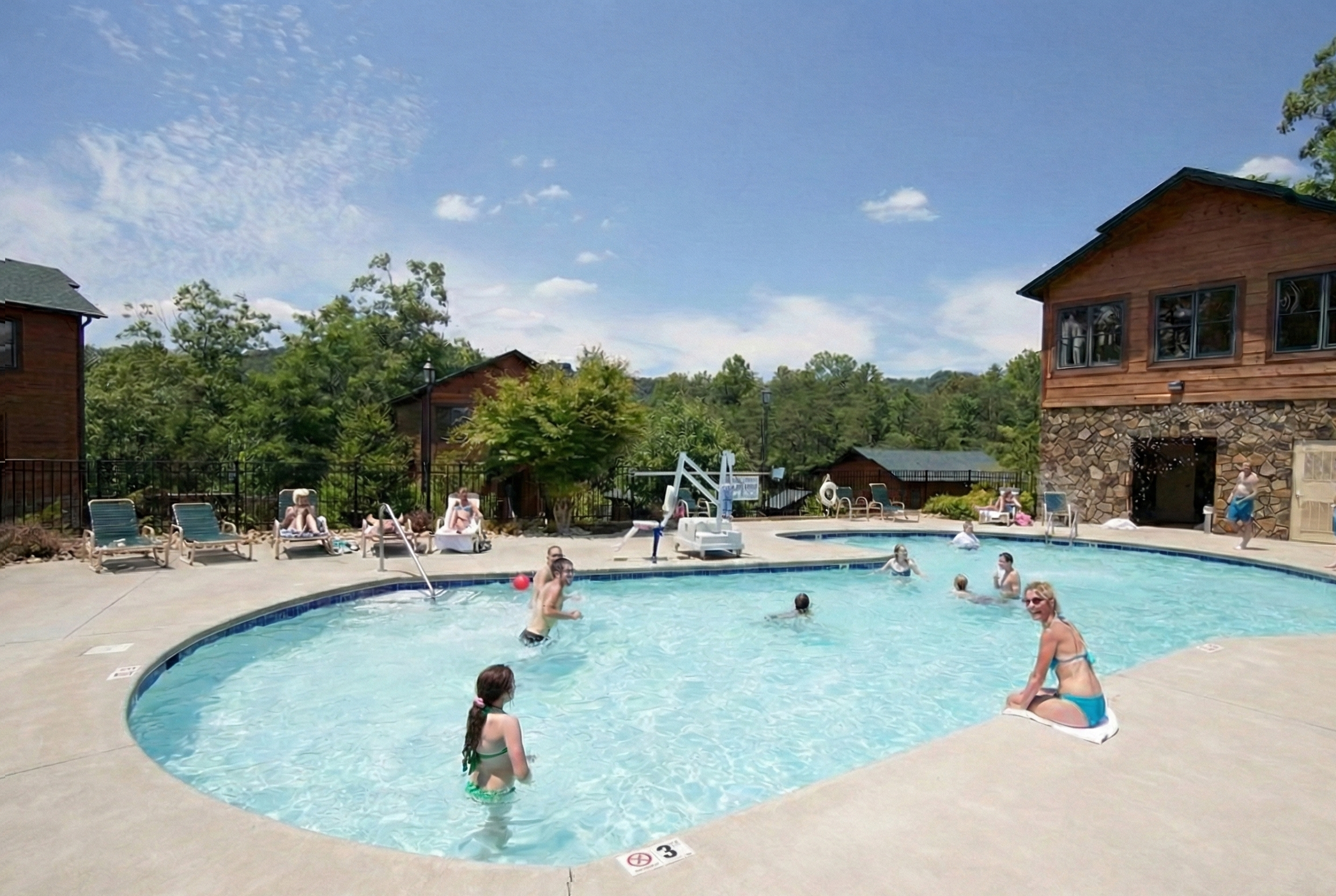 The resort pool is open from May to October.