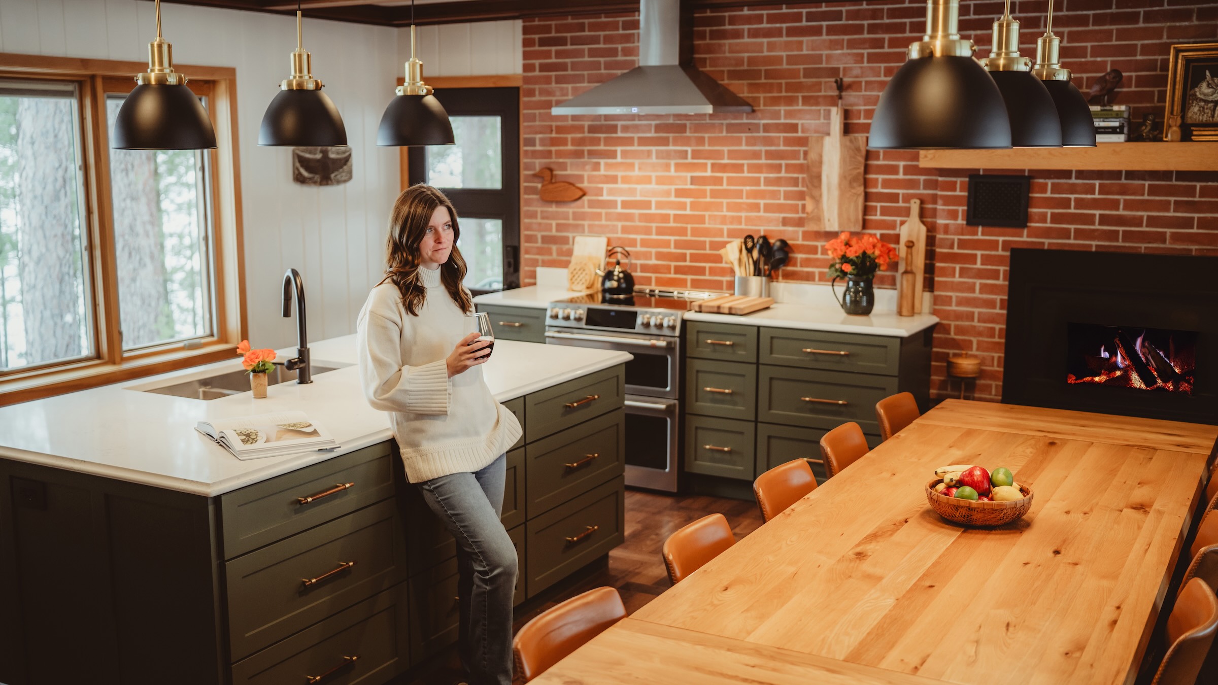 Enjoying the chef's kitchen at Dollar Lake Retreat
