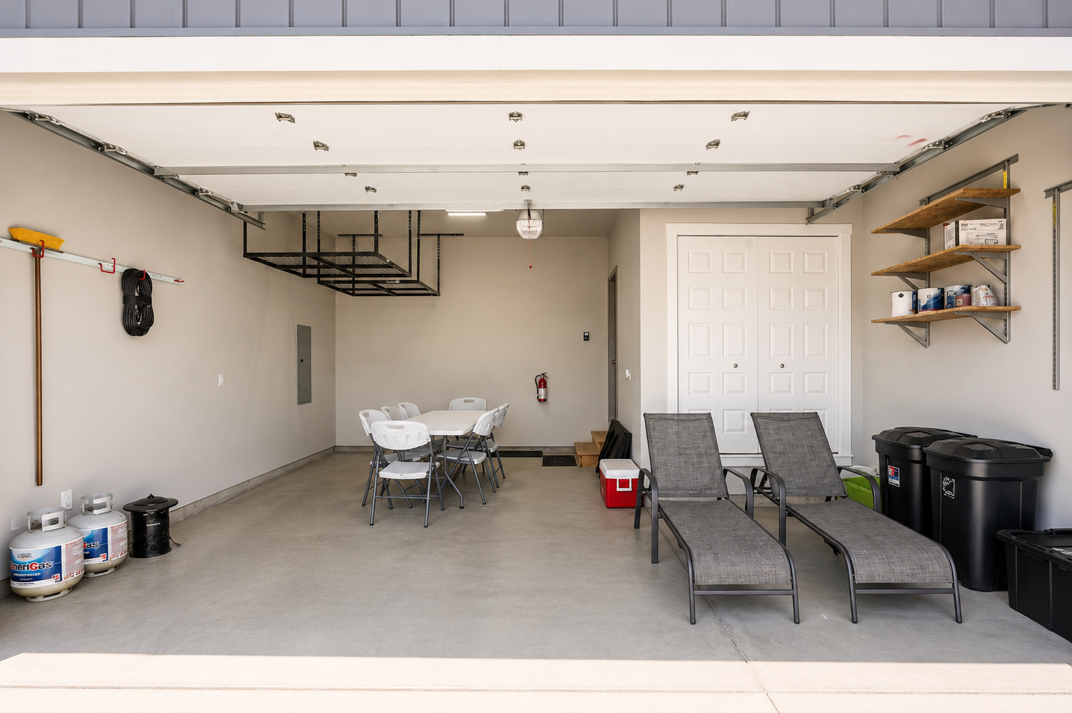 Enjoy a versatile garage with extra seating, gear storage, and plenty of space to relax, gather, or prepare for your next waterfront adventure.