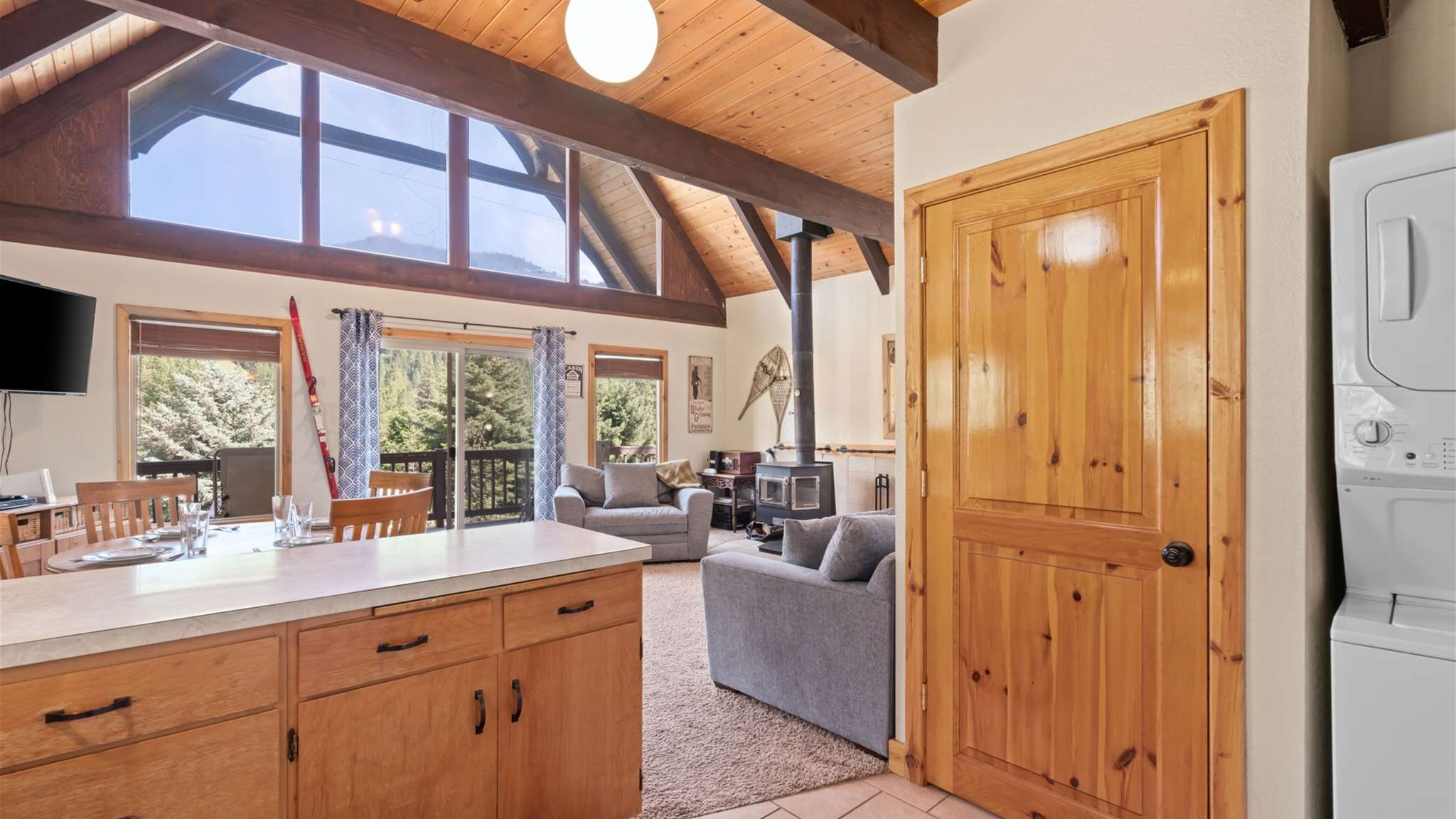 Open floor plan connects the kitchen, dining, and living spaces seamlessly.