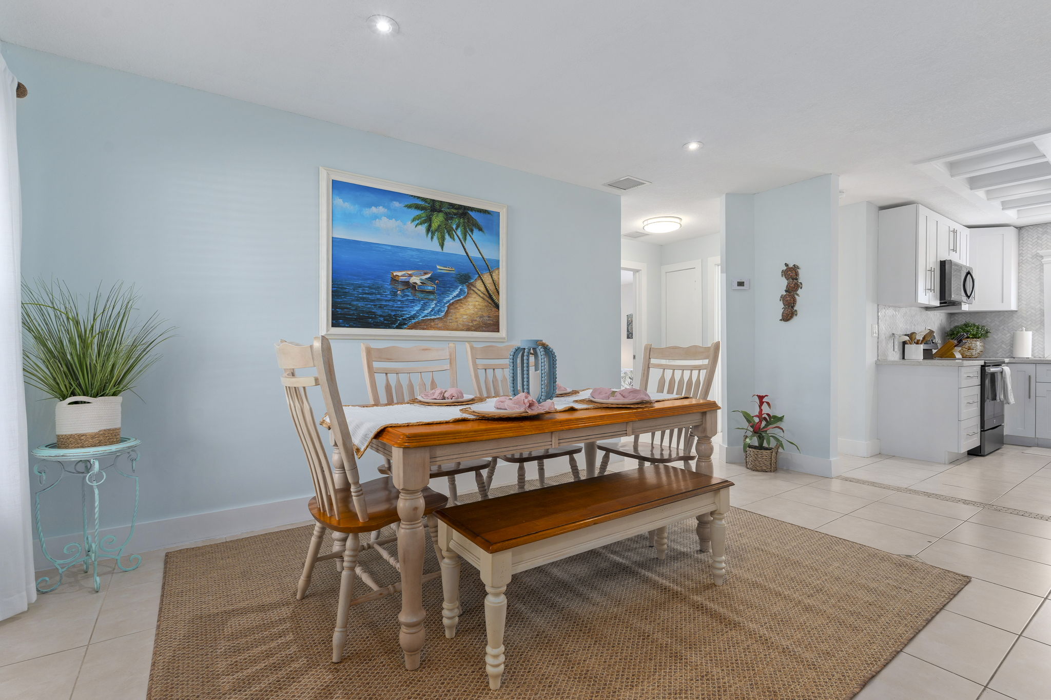 Dining with bench seating to fit the family