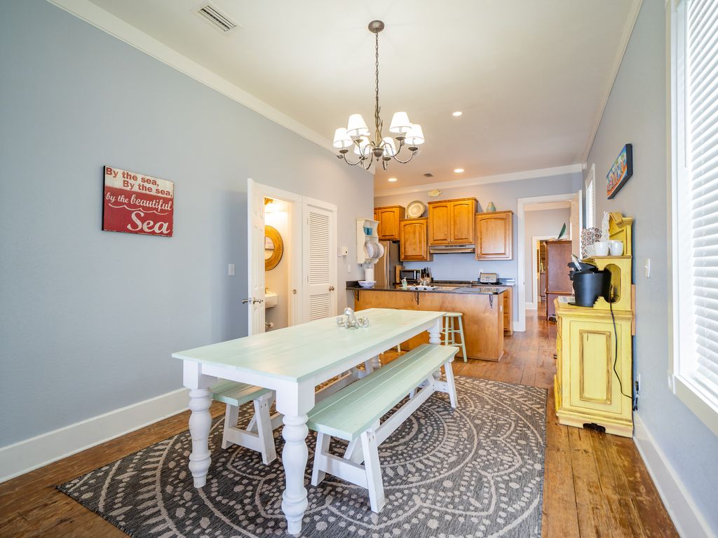 There is also a half bath in the dining area