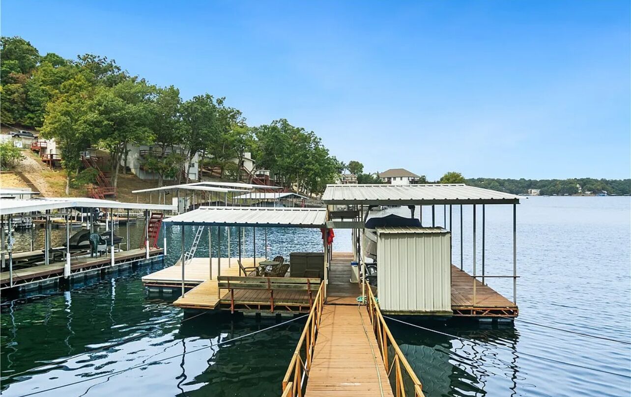 Private dock with swim platform in our cove off of the main channel.