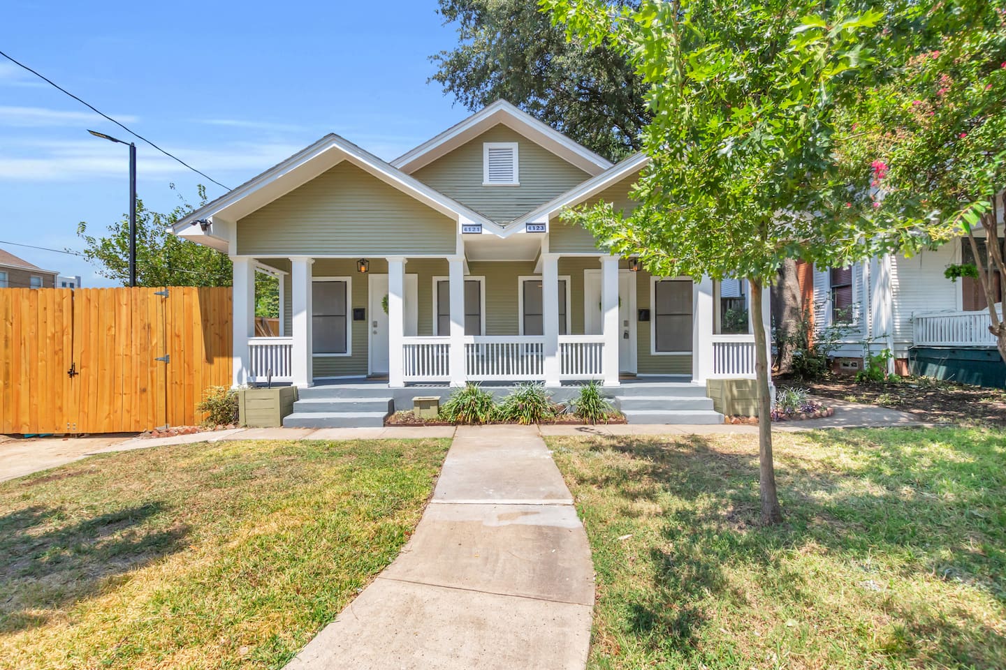 Enjoy the entire duplex to yourselves — both units, two full kitchens, and separate entrances for comfort, convenience, and privacy.