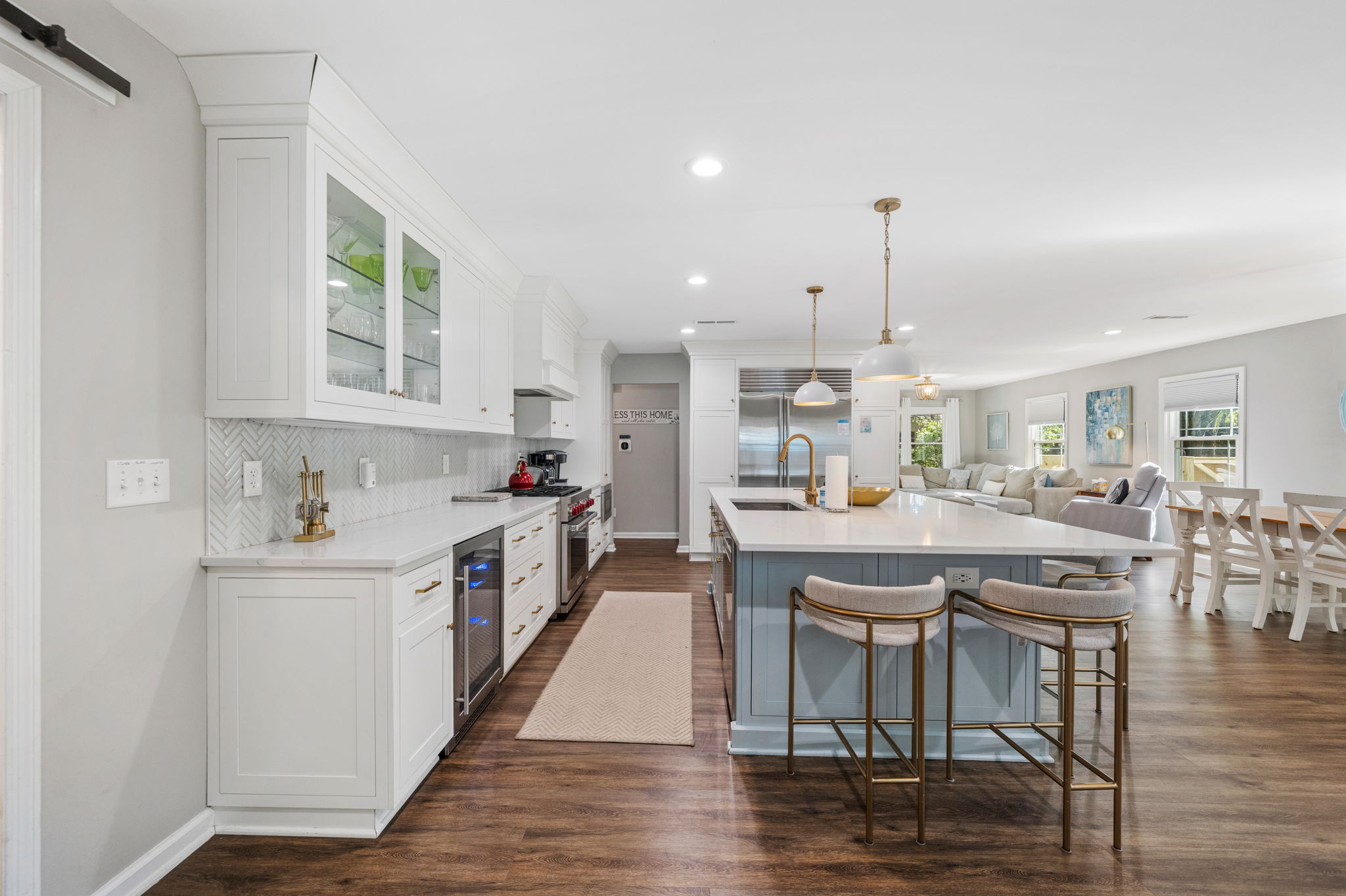 Chef's Kitchen with Wine Fridge | IOP Escapes Beach Blessing | 3705 Hartnett Blvd, Isle of Palms, SC