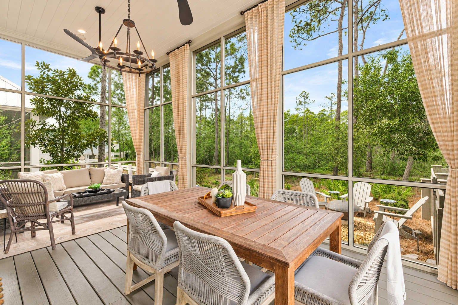 Oversized Screened Porch 12 x22 off the Family Room Overlooking the Pool, Preserve, and Firepit
