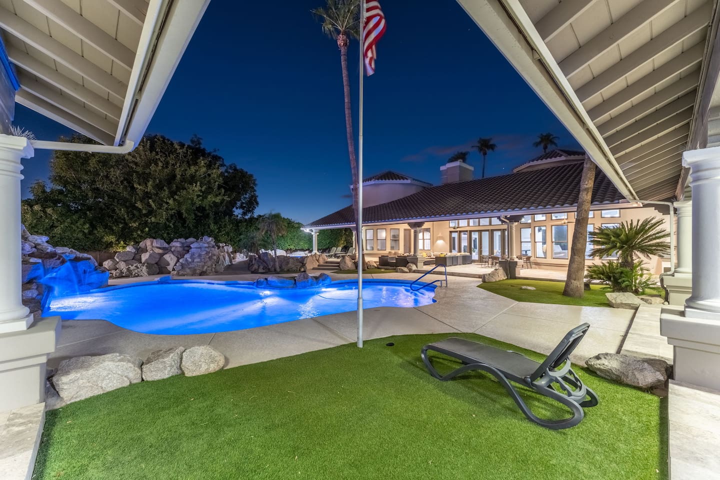 Take in glowing pool views and the elegant patio ambiance—your private oasis under the stars.