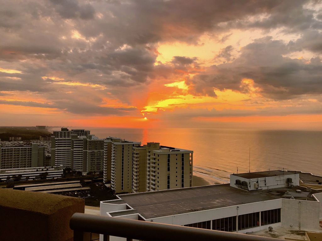 Sunrise from balcony & Main Bedroom