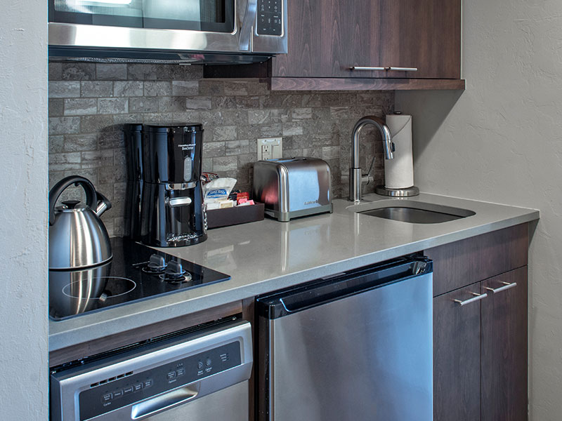 Kitchenette in 2 of the suite rooms