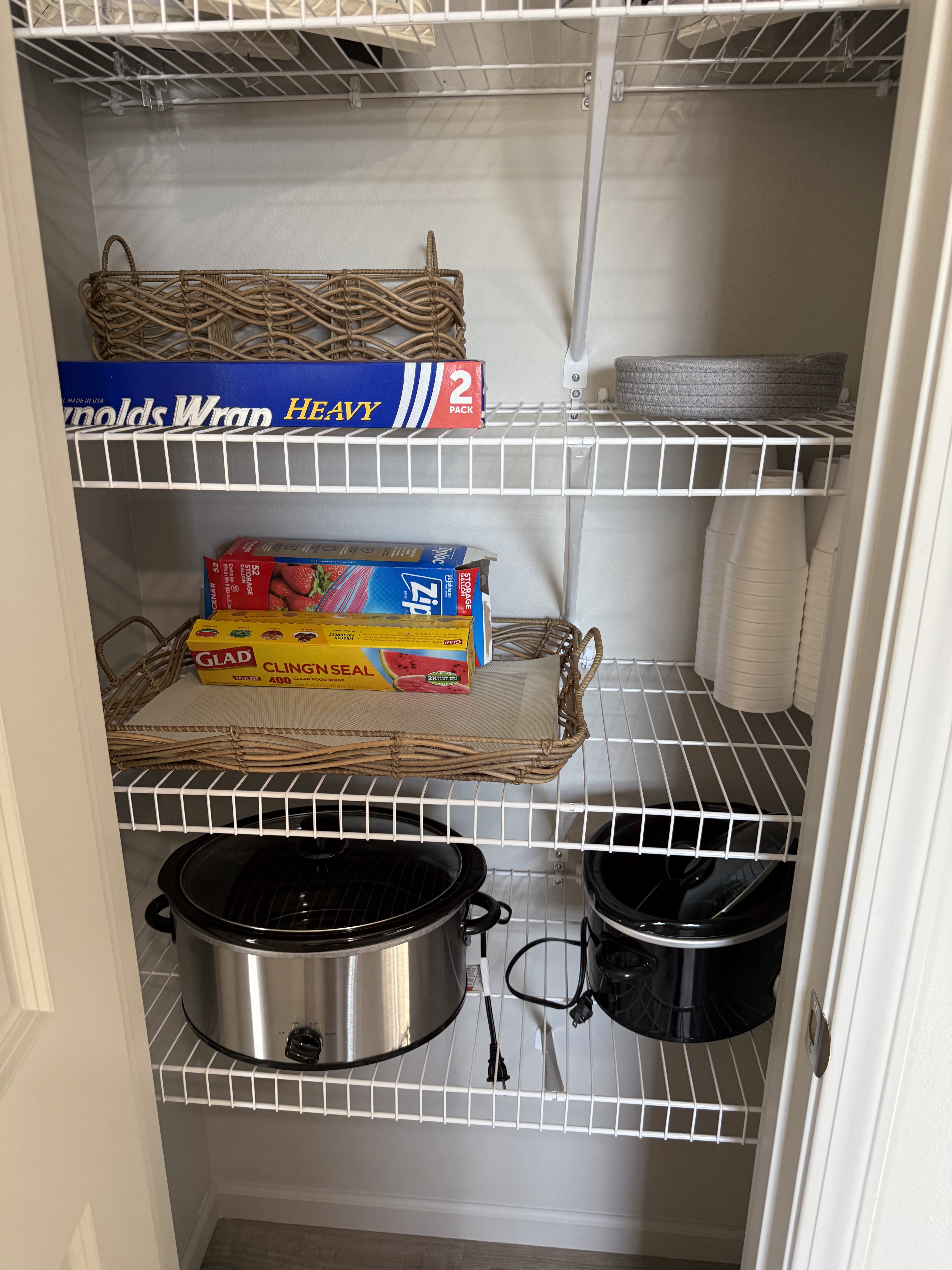 Kitchen closet is stock with items to make it feel like home