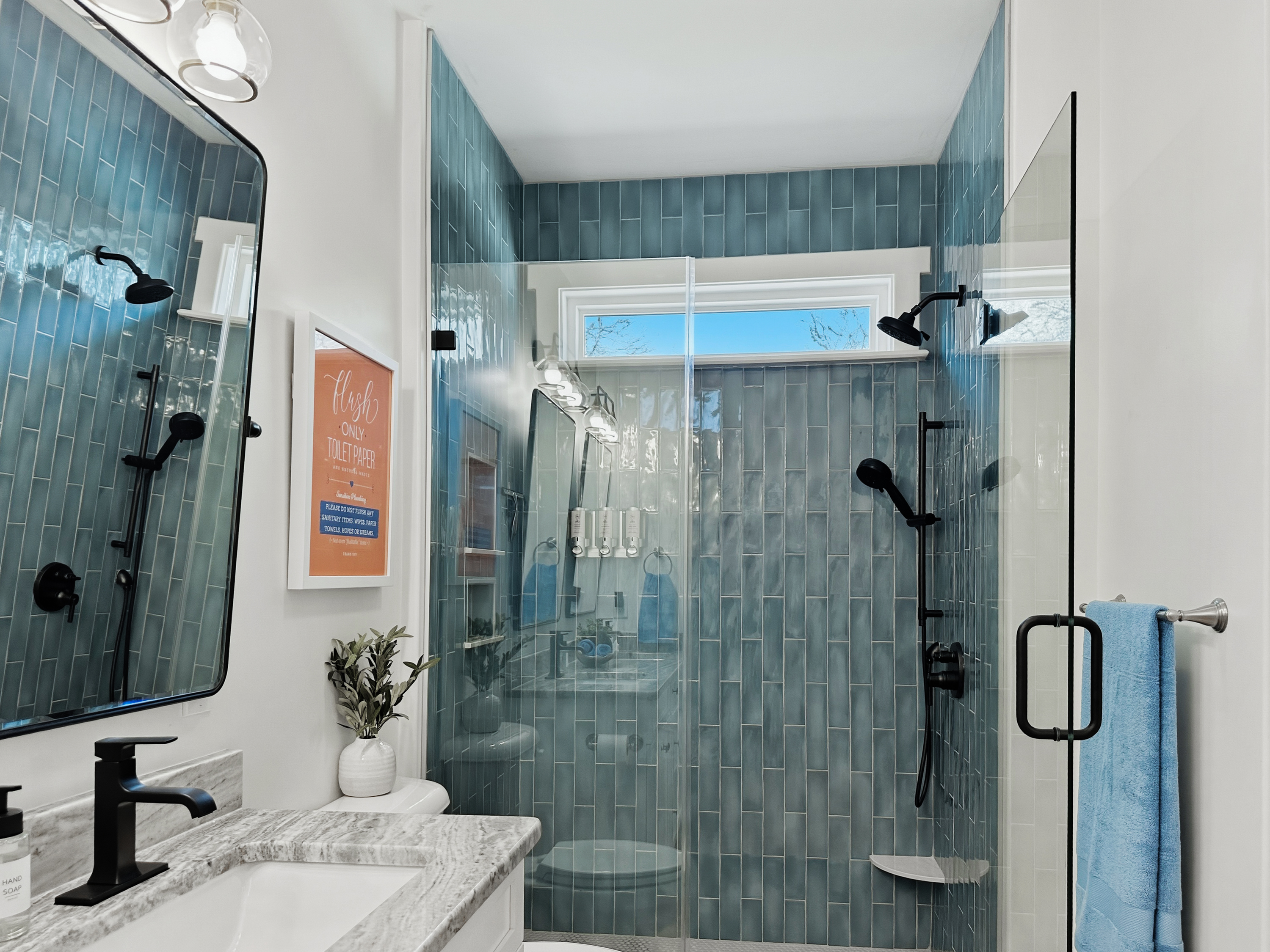 And a luxurious, tiled walk-in shower.