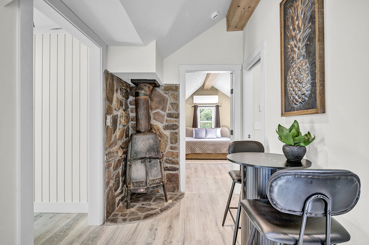 Exposed Clay Brick Fireplace (not operational)