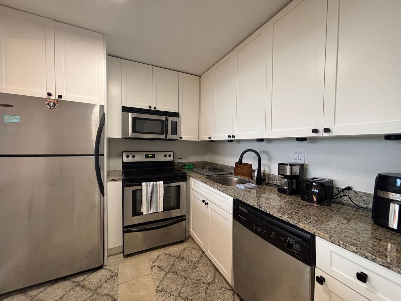 Homecooked meals can be prepared in our kitchen, which has all the essentials to get you started.