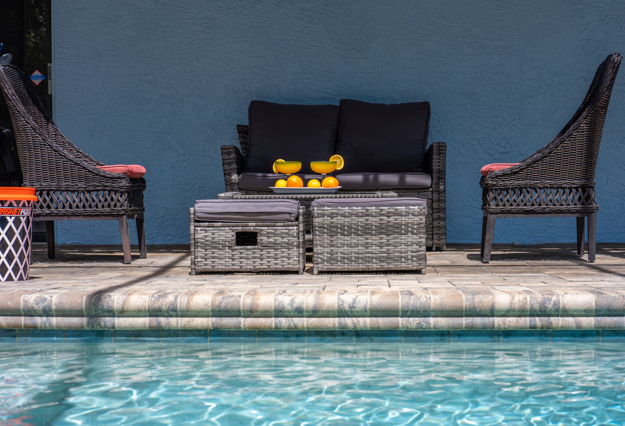Whether you're floating in the pool or sipping lemonade in the shade, this fully enclosed backyard is designed for both relaxation and entertainment.