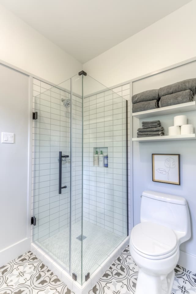 Bathroom, new shower
