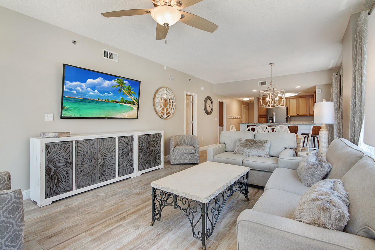 Plenty of seating with a 70in Smart TV