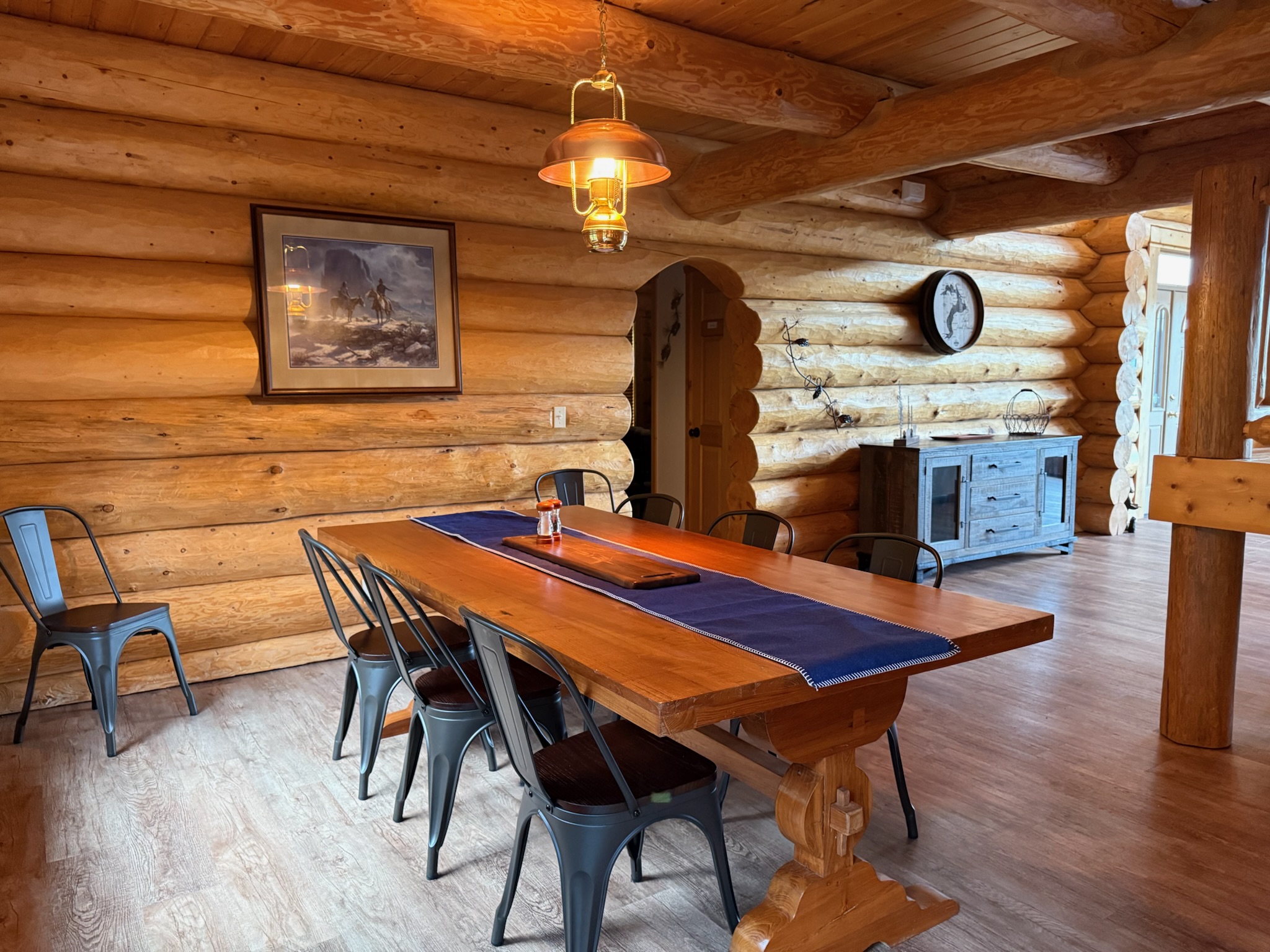 Dining room table open to kitchen 