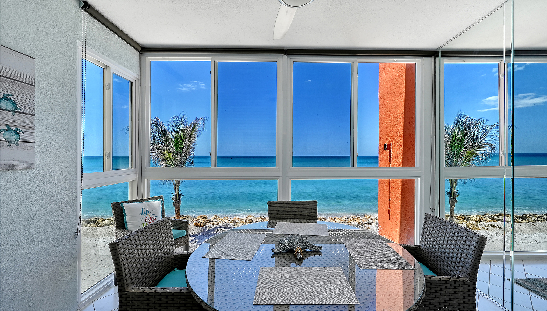 Lanai facing the Gulf of Mexico & our beach