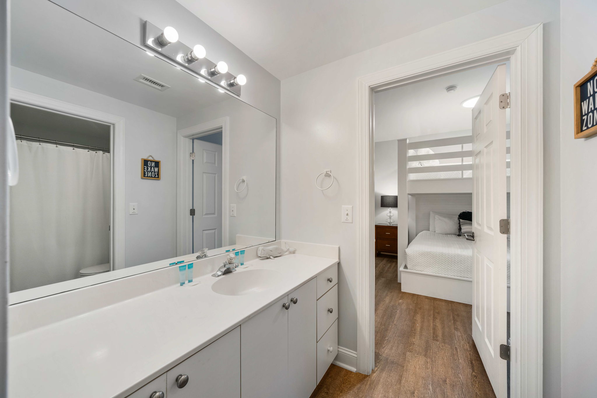 Bathroom 2: Jack n Jill Bath | Beach Breeze | Oceanview 202 | 1116 Ocean Blvd, Isle of Palms, SC | IOP Escapes