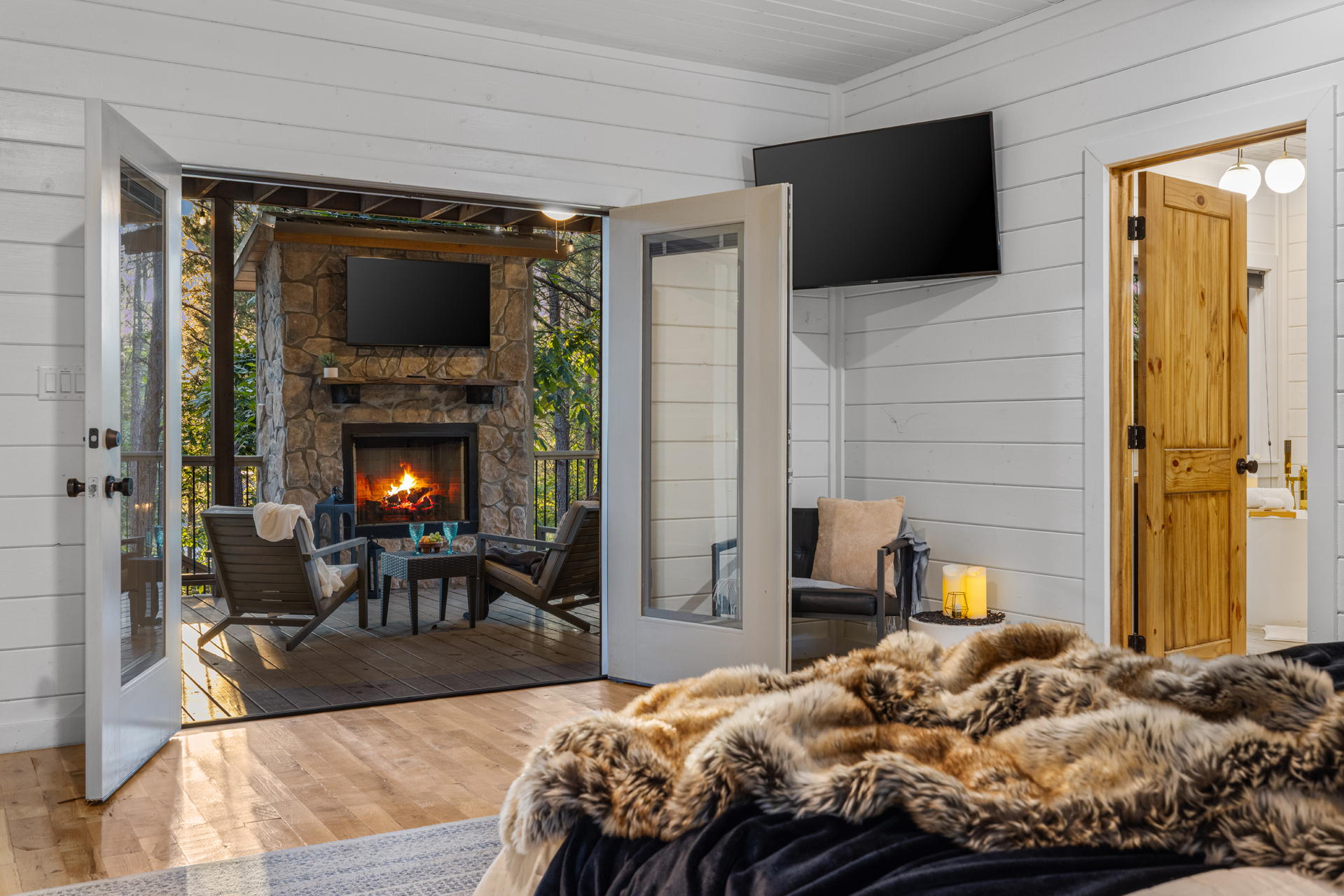 A spacious king bedroom designed for restful nights, offering a comfortable bed and a calm, private atmosphere.