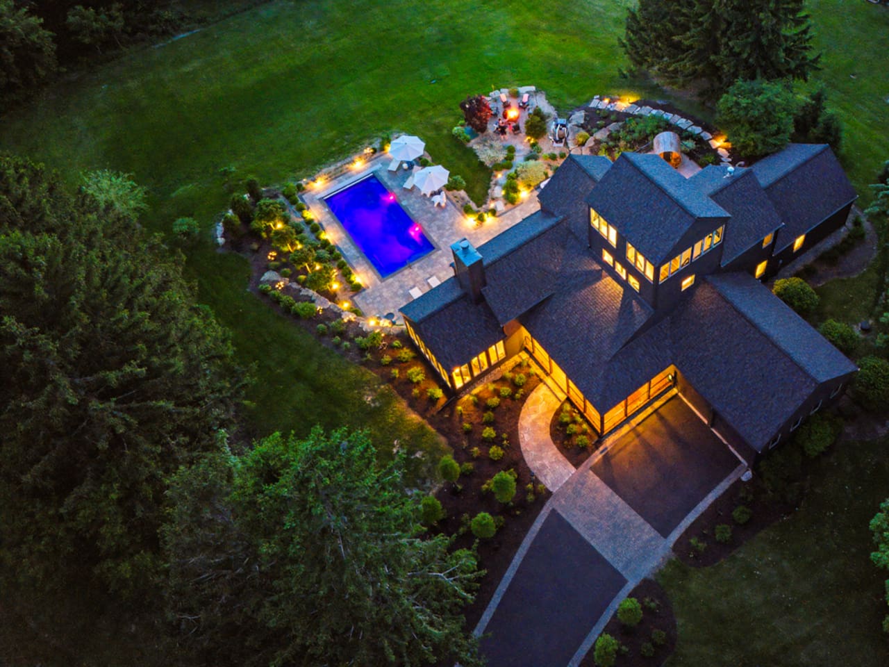 Your own hilltop. Pool, sauna, hot tub, fire pit, and not a worry in sight. 