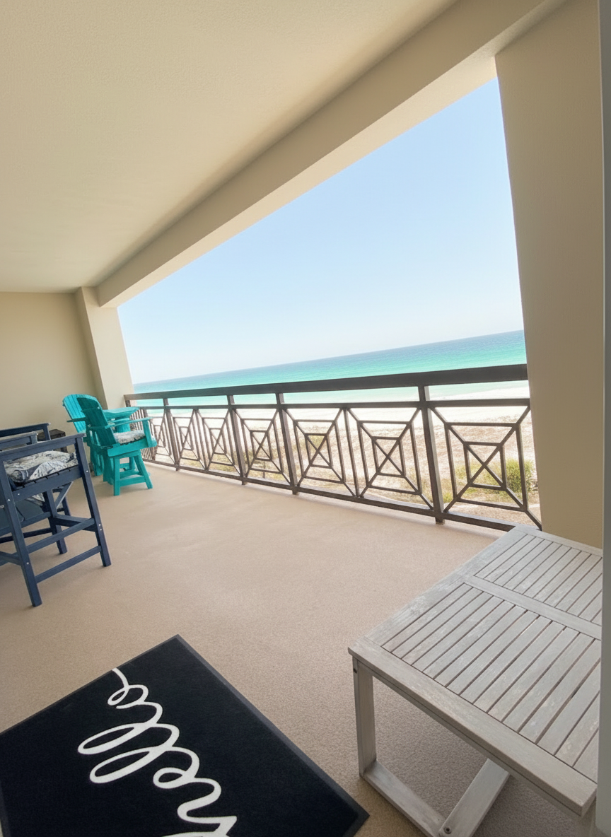 Relax on your private Gulf-front balcony—perfect for morning coffee, dolphin watching, and sunset views over the water.