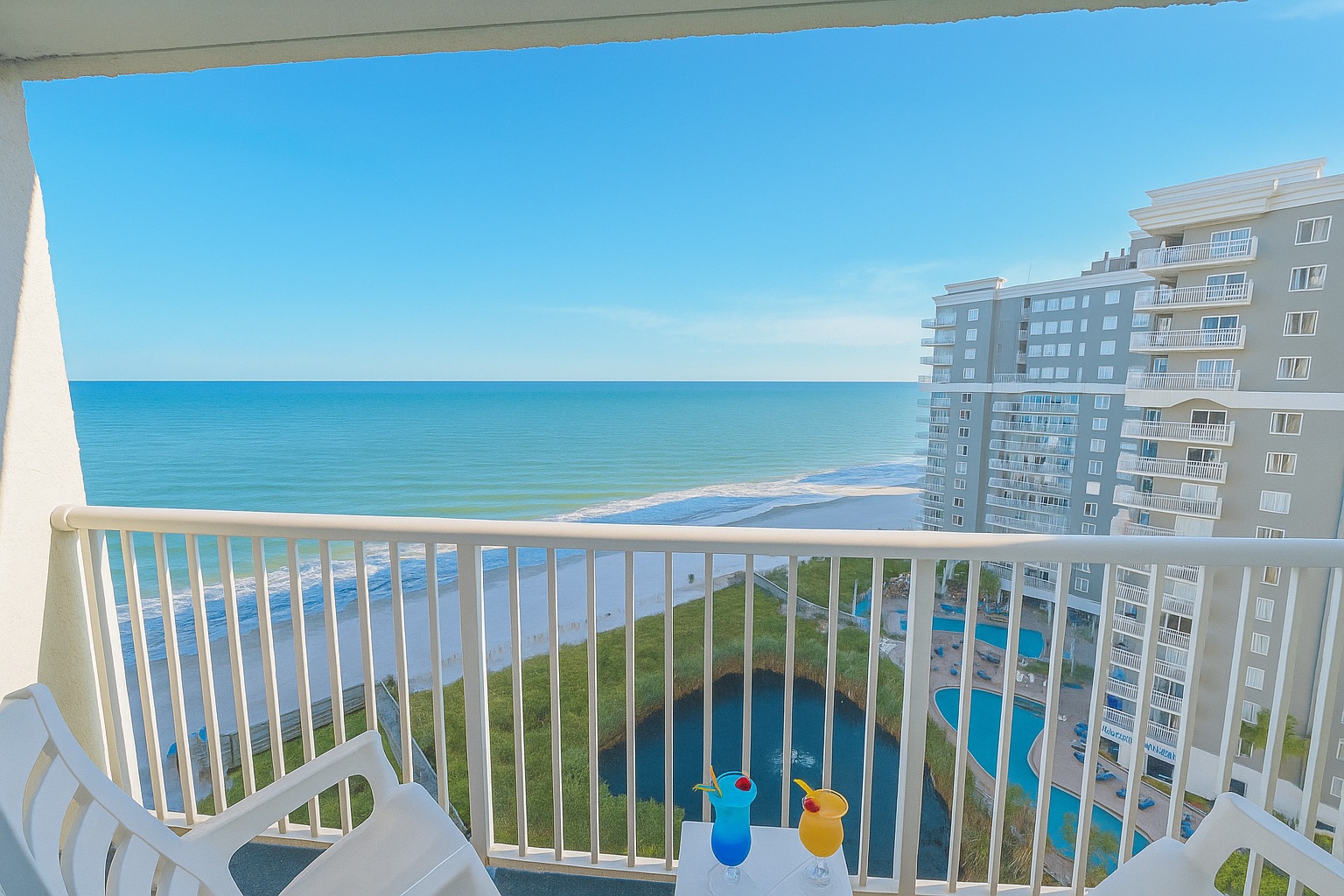 Great view and relax with drinks on the balcony