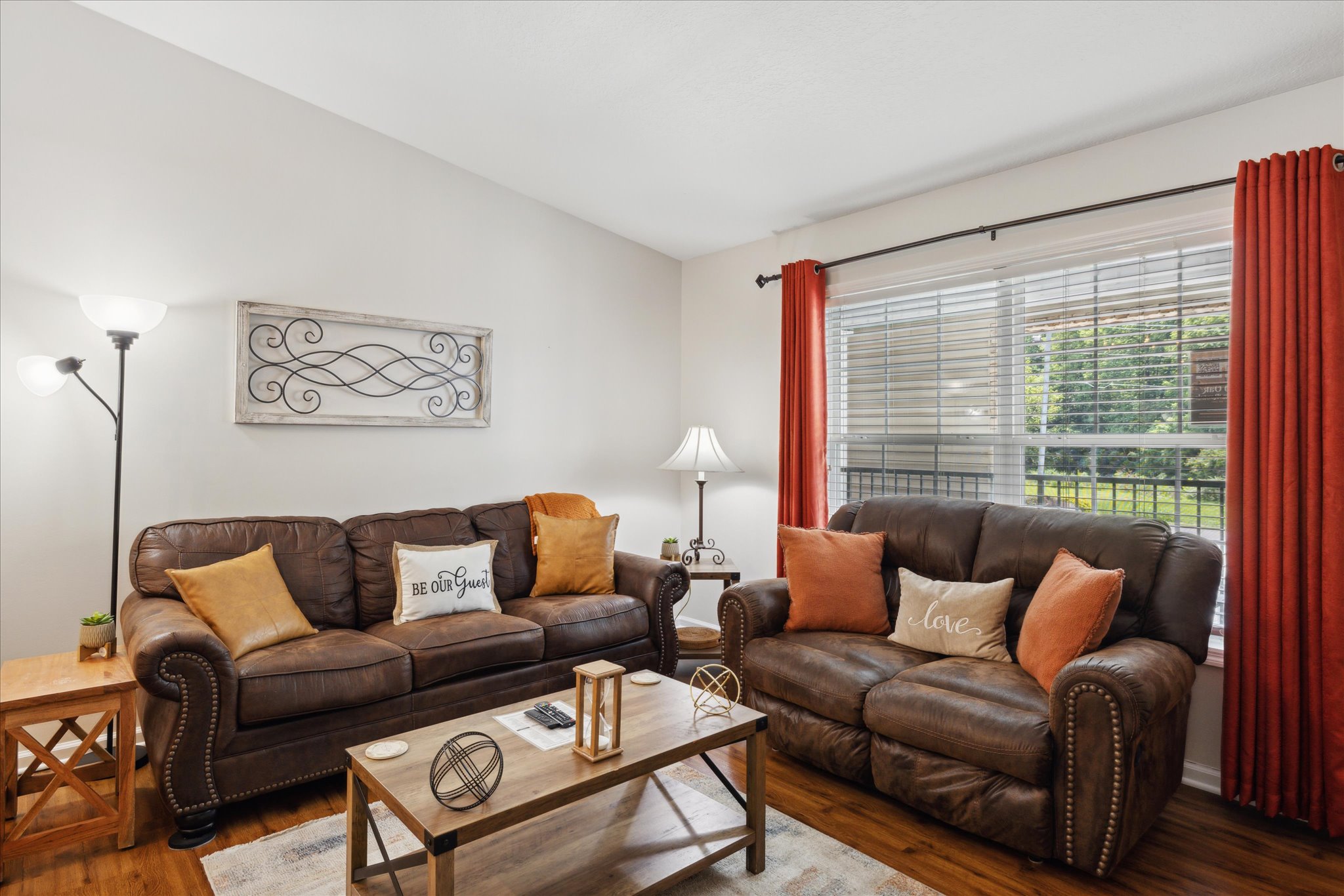 Living Room with sleeper sofa and loveseat