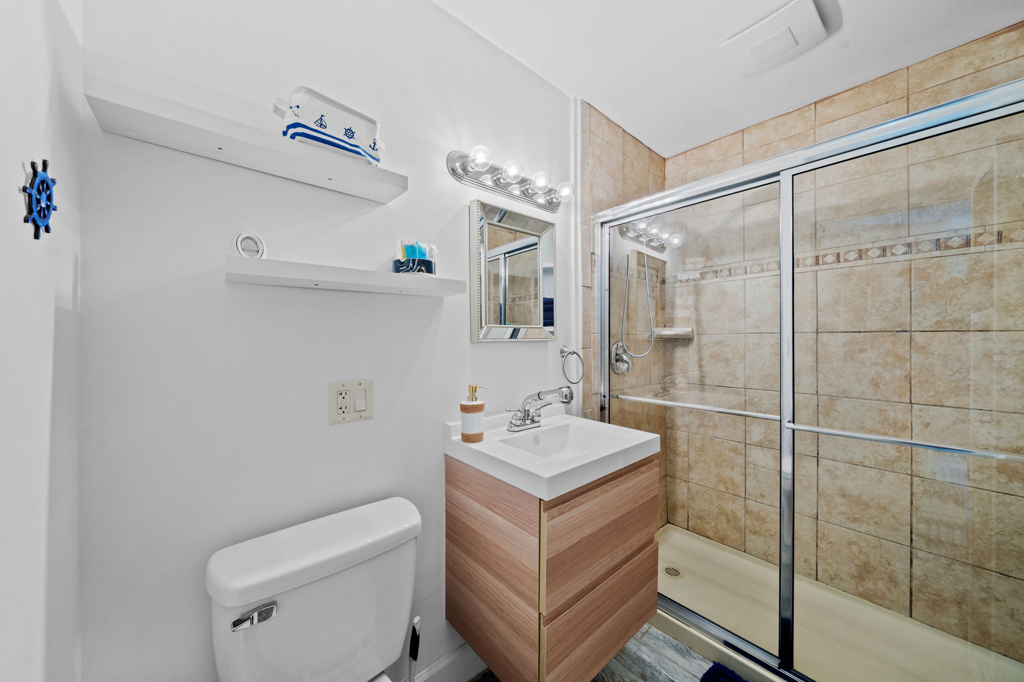 Full bathroom with walk-in shower