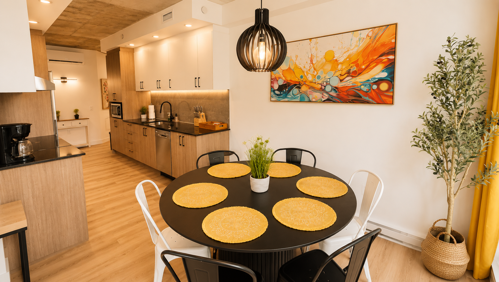 Dining room that can comfortably fit 6 peoples