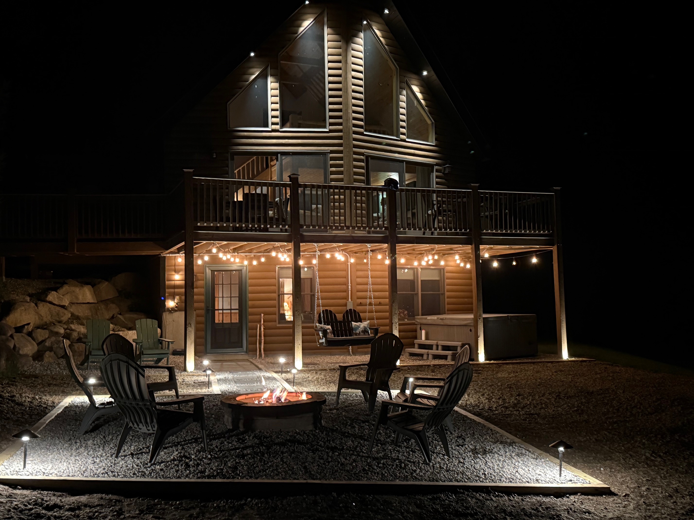 Gather around our firepit for warmth and to create lasting memories under the starlit sky.
