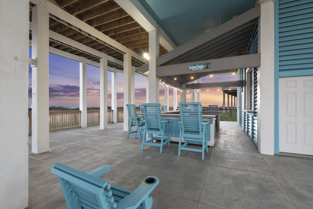 A simple strand of lights will transform this first level patio space.