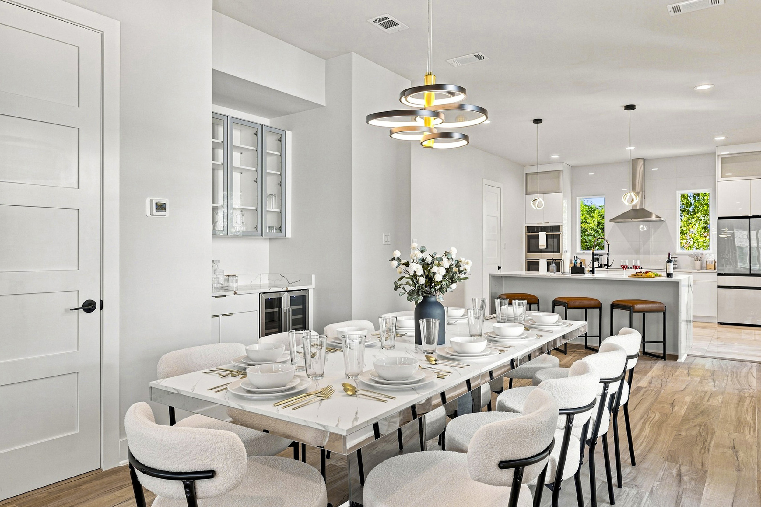 Gather around the stunning marble table for unforgettable meals and good times!