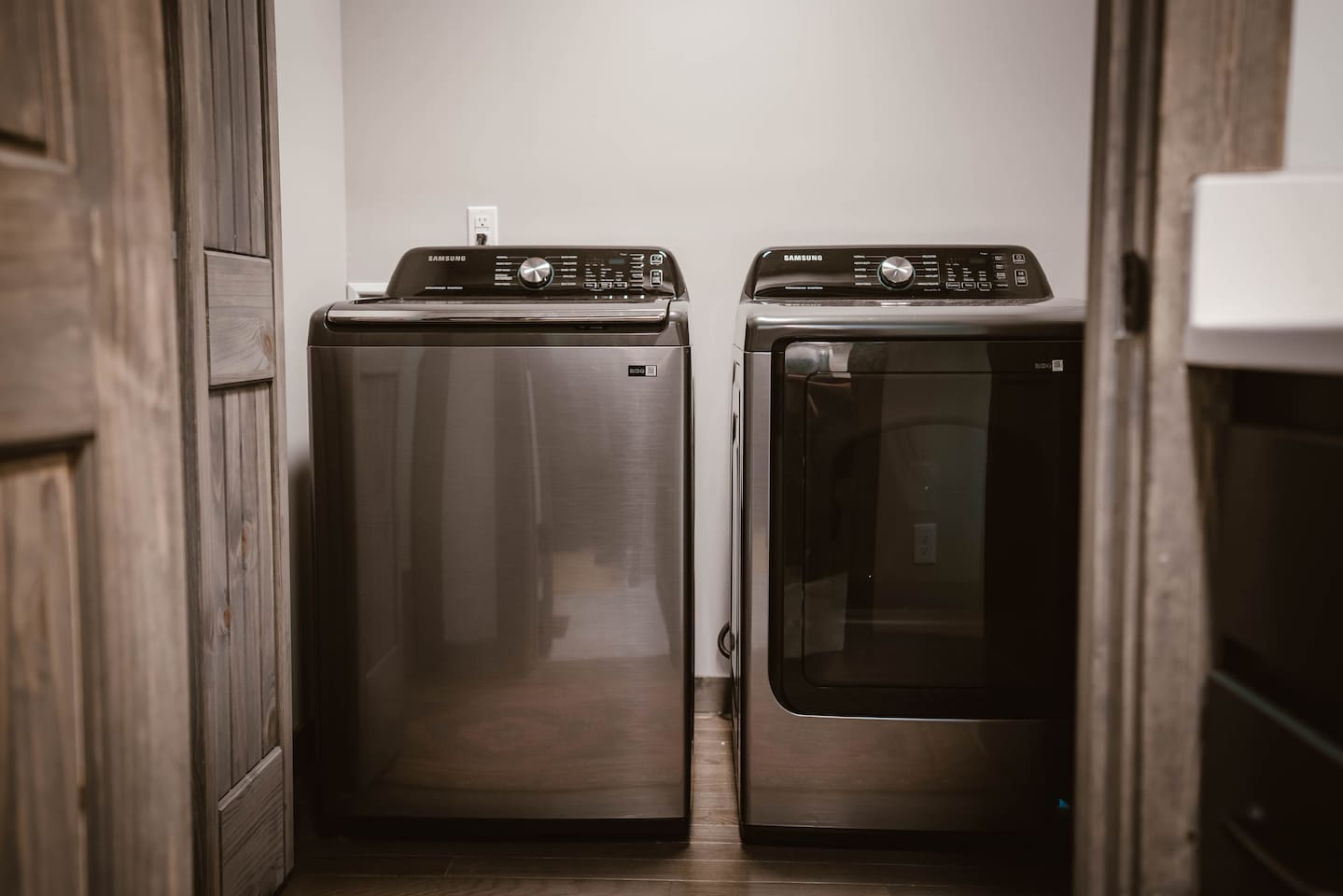 Washer and dryer for guest use.