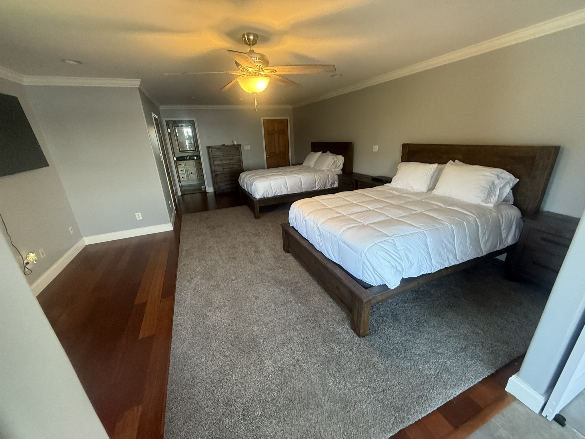 Bedroom 2 is very large with a private full bathroom