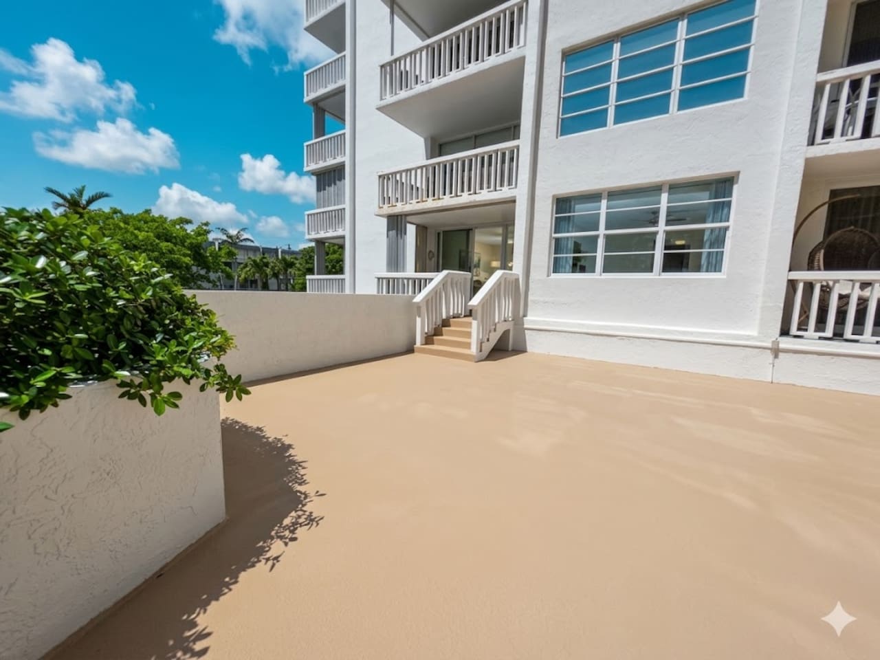Step directly from your private balcony to the pool and beach—this rare ground-floor walk-out puts the sand and amenities just minutes from your door.