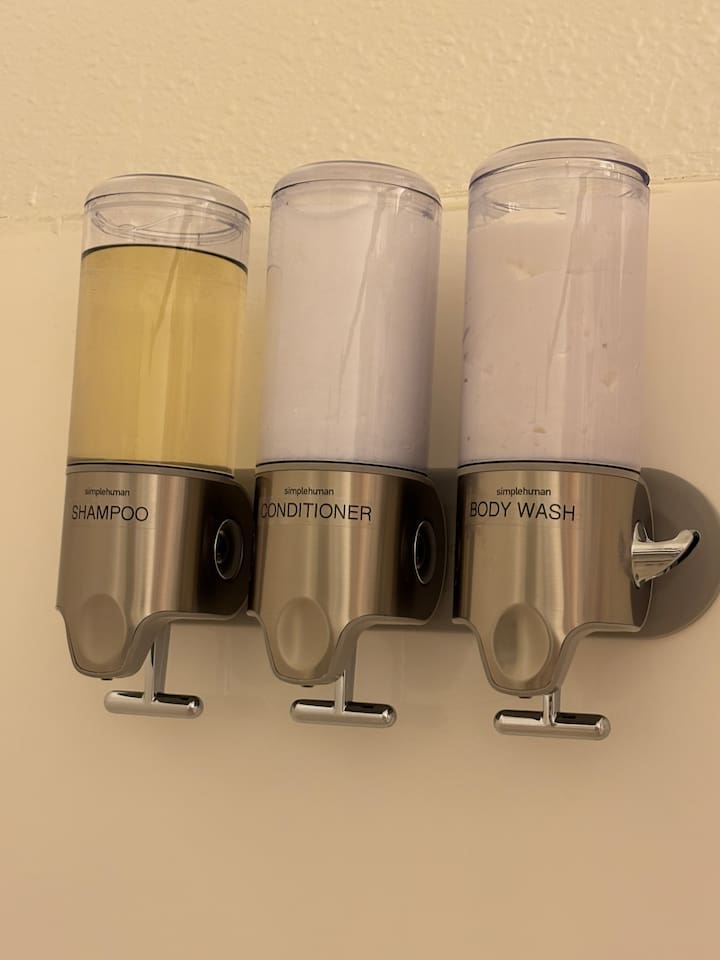 Shampoo, Conditioner and Body Wash provided in each bathroom
