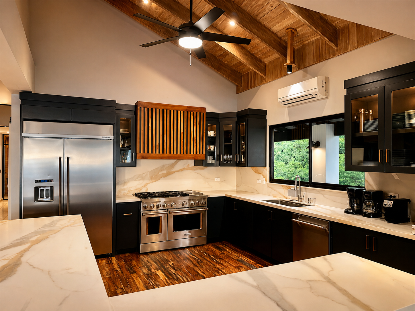 Fully equipped with everything you need to cook from home. But, we recommend our executive chef