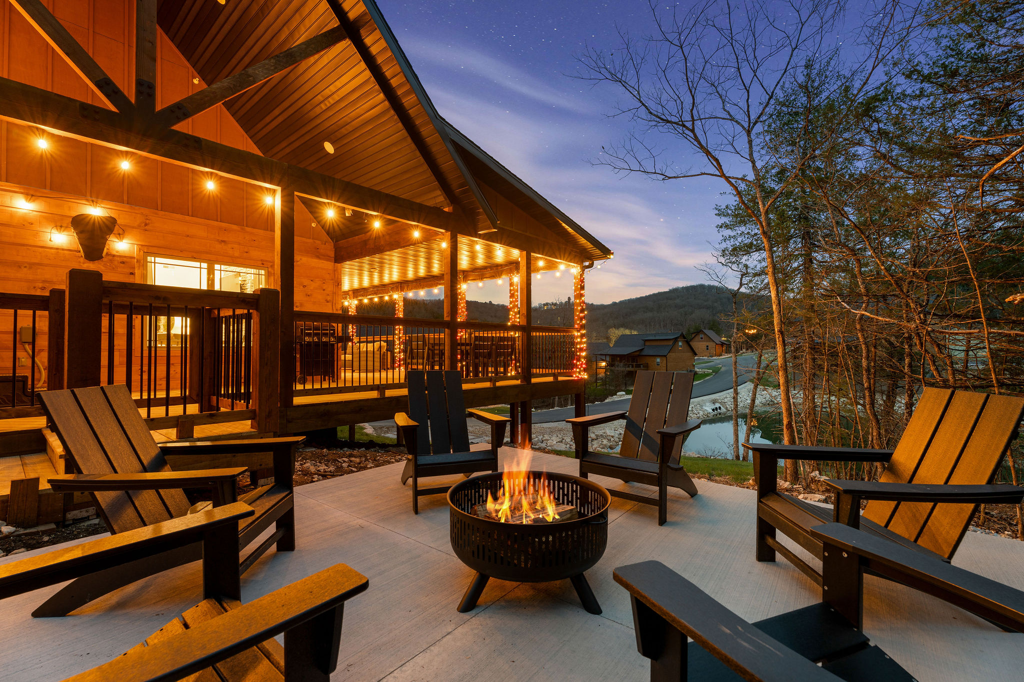 Gather around the fire pit and enjoy cool evenings outdoors.