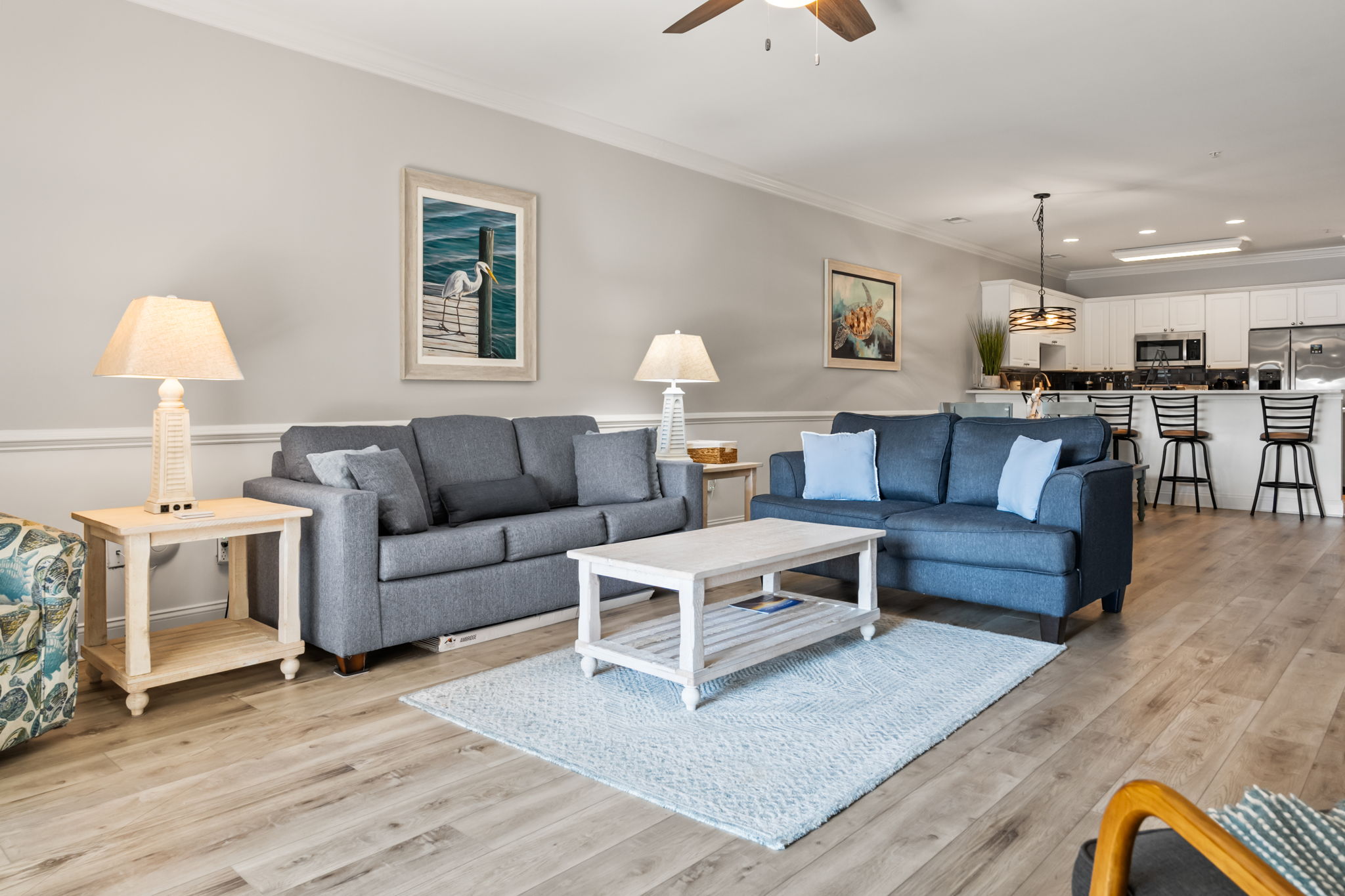 Stylish and updated living room with a cozy space for relaxing