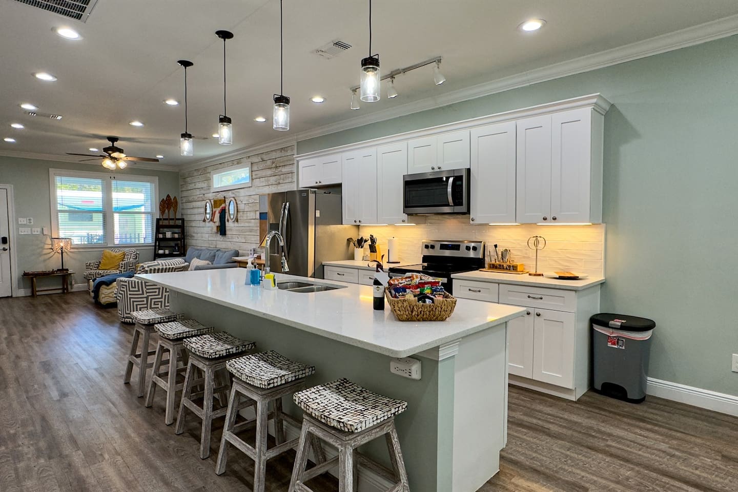 A fully equipped kitchen and cozy living area designed for effortless stays.