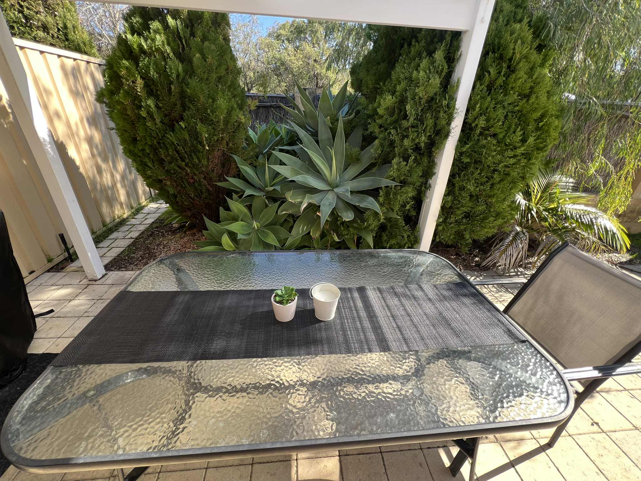 Outdoor dining includes BBQ